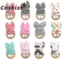 Food grade beech rabbit ears wooden toys baby grinding teeth toys and baby soothing the tooth