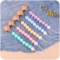 New baby Supplies appeasement Nipple Chain Beech Wood Clips Anti-Fall Chain Silicone Bites Gum Grindles Anti-Fall Chains