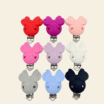 Manufacturer supplies silicone Minnie Pacifier Clip Hardware Duckbill Clip Food Grade Infant Pacifier Accessories