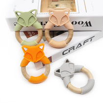 Creative Products Baby Silicone Wood Ring Fox Baby Tooth Gel Grindles Toys Support Manufacturer Volume Hair