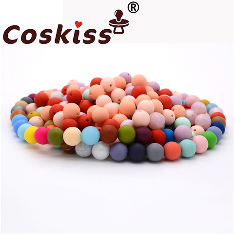 New 12mm Food Grade Pure Silicone Gel Round Bead Baby Pacifier Chain Bite Tooth Stick DIY Handstring Necklace Accessories Material