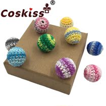 20MM log color small ball hook flower ball wool thread round wood bead ball cotton thread ball baby grindling necklace