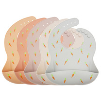 2020 new manufacturer mother and baby supplies baby wash-free waterproof silicone Silicone Around the mouth Dinner Pocket Support Quantity Hair