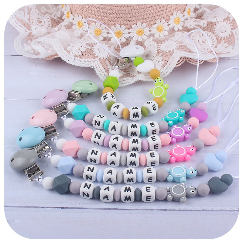 Baby Supplies appeasement silicone Pacifier Chain Baby DIY Make name Silicone Turtle Anti Fall Chain Foreign Trade New