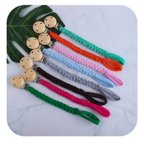 New product DIY baby creative toy and wood Pacifier Clips Pure Handmade Cotton Weave Appeasement Pacifier Chain Pacifier Rope