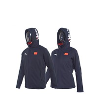 Anta 2018 sponsors the legendary blue mens and womens hooded lightweight down jackets of the Chinese delegation national Team
