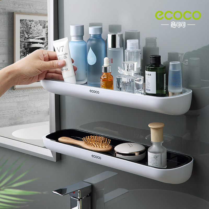 Bathroom shelve Perforated Toilet Washroom Wash Terrace Wall Towels Containing Plastic Wall-mounted Makeup room