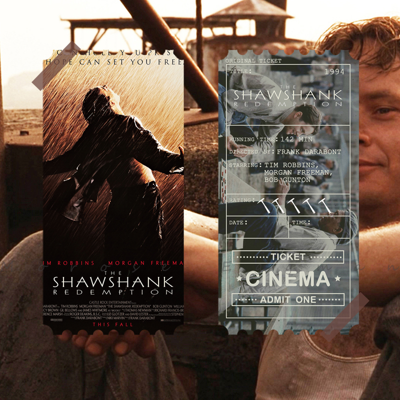 The Shawshank Redemption Ticket Stub Movie Card Original LAOSHU Bookmark Collection Postcard Decoration