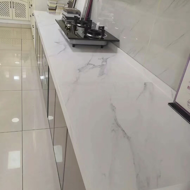 Rock slab kitchen countertop custom fish belly white kitchen cabinet cabinet stove quartz stone artificial stone marble stone plate