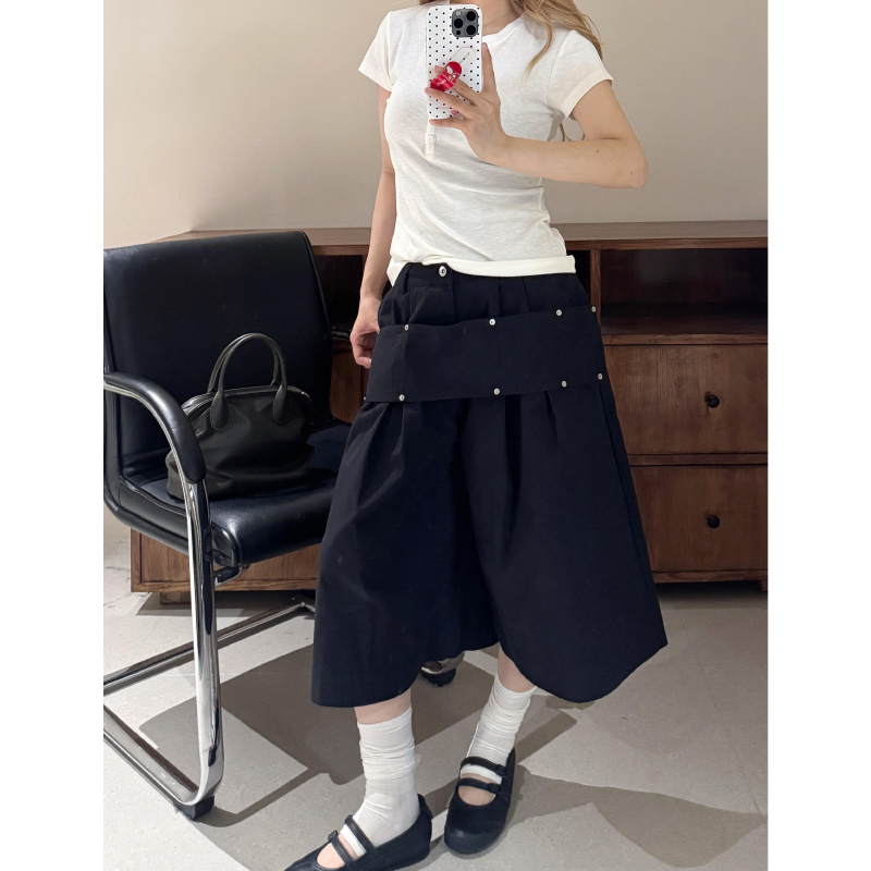 American Retro Beaded 2026 Super Trendy Cropped Pants for Women, New Summer Design with a Relaxed Feel, Patchwork Workwear Pants