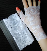 Half-finger Summer Lady sunscreen thin lace summer finger driving leak finger anti-ultraviolet gloves short