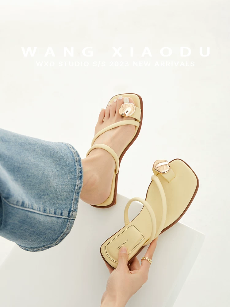 [Wang Xiaodu] Sun Goddess 〇 Summer women's outer flip-flops new fairy style flat sandals