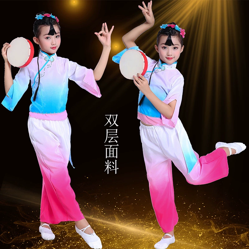 Phong cách thứ chín của trẻ em Xiaohe mong muốn hàng tháng quần áo khiêu vũ Quần áo trẻ em biểu diễn hàng tháng mong muốn khiêu vũ cổ điển Trang phục ngày tết - Trang phục