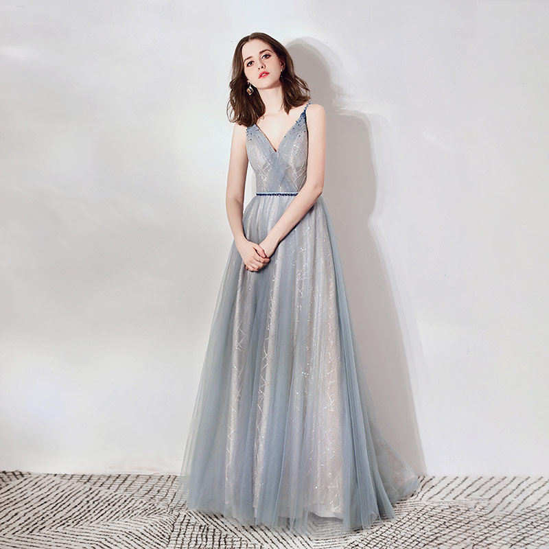 Gown Dress Lady 2022 Spring New Elegant Harness Birthday Party Foreign Dress Companion Fairy Gas Banquet Evening Dress