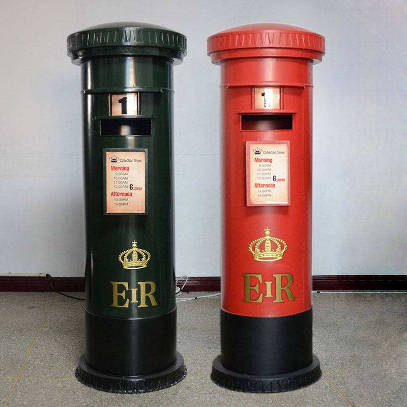 King size British vintage post box model photography props home soft decoration ornaments tin P.O. box decoration