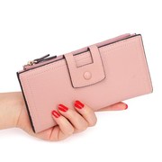 Wallet simple lady lạnh sống khép kín thẻ dài không khí cắn nhiều tiền kẹp châu Âu và thời trang Mỹ đa chức năng khóa