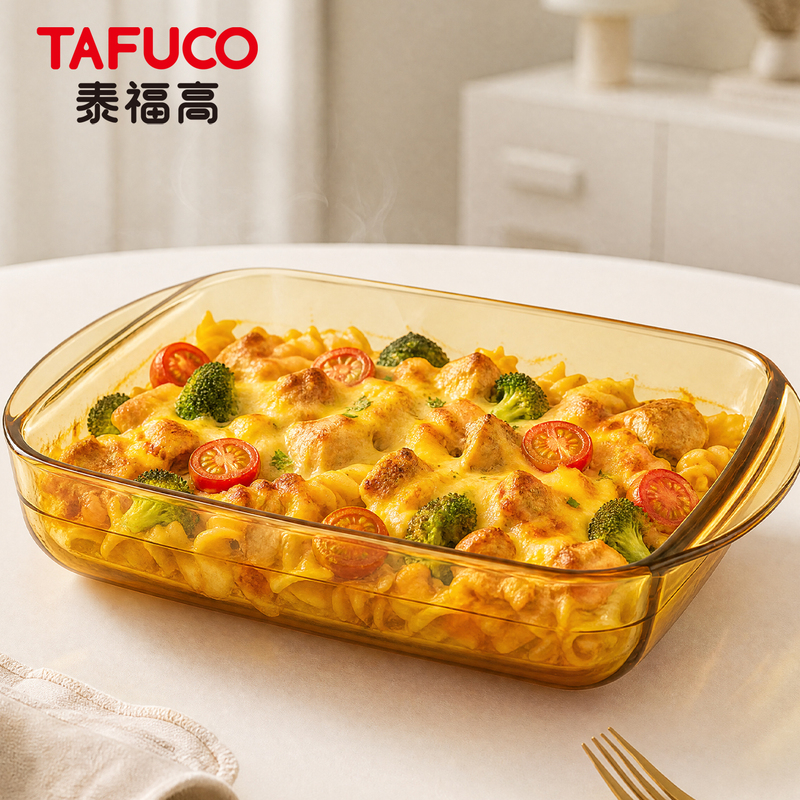 Japanese Taifu Gao Glass Baking Dish for Home Use, High Temperature Resistant, Microwave and Oven Safe, Special Thickened Tableware Japanese Taifu Gao Glass Baking Dish for Home Use, High Temperature Resistant, Microwave and Oven Safe, Special Thickened Tableware