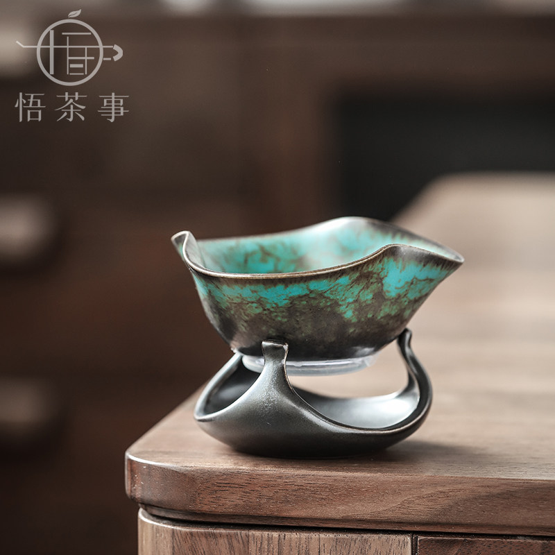 Epiphany Tea Affair Creativity Kilns Green Sunglazed Ceramic Filter Tea filter Gongfu Tea Accessories Tea Leaking Tea Partition Funnel