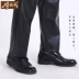 Quần da mùa xuân và mùa thu nam mỏng mảnh cộng với phân bón XL xe máy không thêm quần cashmere chống nước trung niên cashmere