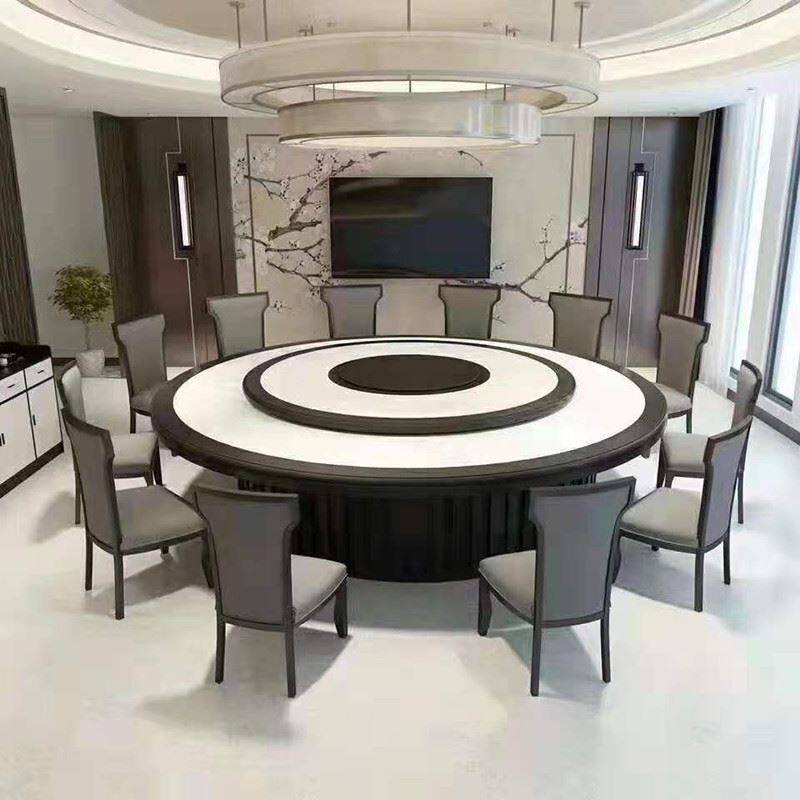 Custom Rock Plate Table Imitation Marble Round Table Electric Big Round Table Bag Room Hotel Dining Room Hotel Innate