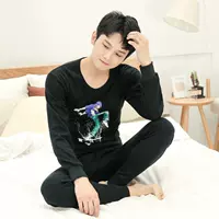 Quần lót nam thiết lập áo sơ mi mỏng quần trẻ trung Qiuyi Qiuku quần trẻ trung chạm đáy áo len cotton mùa đông - Phù hợp với nóng lên quần áo ngủ nữ