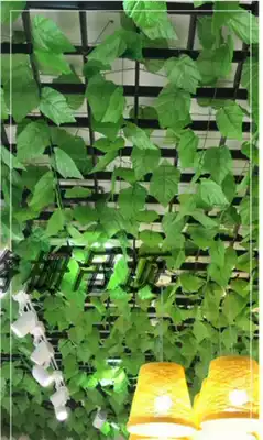 Grille hanging ceiling decoration Flower Vine Vine Vine Tree Tree simulation Flower Vine green leaf decorative ceiling grid green leaf