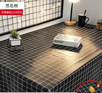 Students use modern living room boy tablecloth mat waterproof and oil-proof black and white grid coffee table mat learning table girl writing table