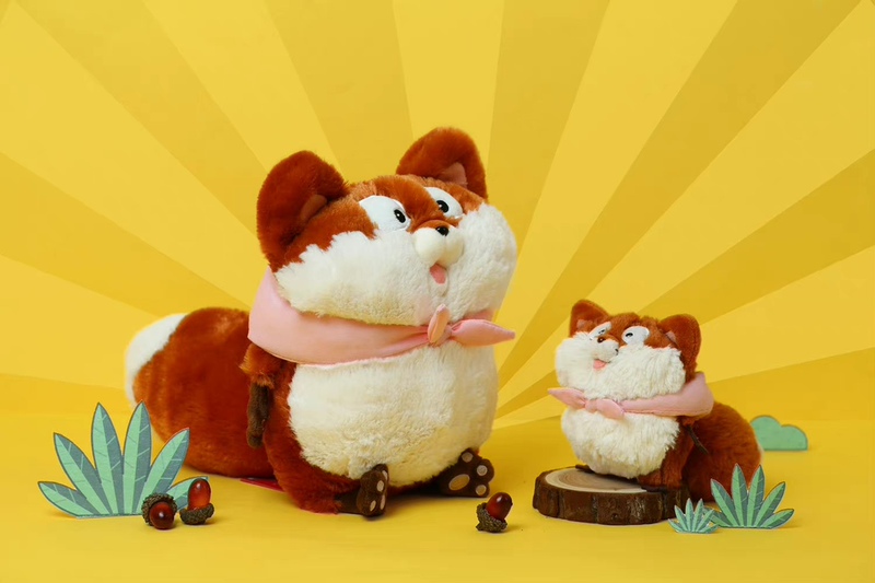  Llj Plush Toy Featuring a Sesame Fox from the Year of the Tiger, Doll Keychain, Handbag Accessory, Bee-Themed Food, Red Tie