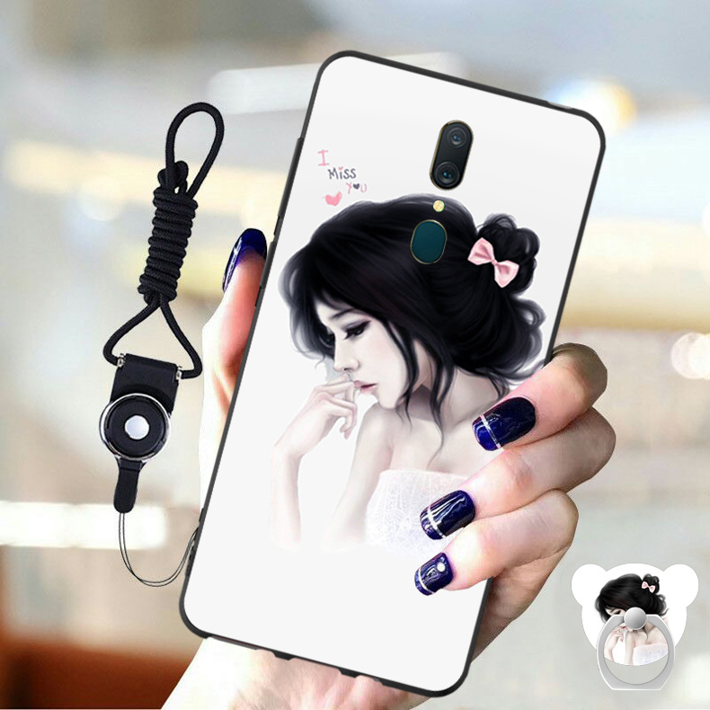 Oppoa9x vỏ điện thoại di động opopa9x treo cổ opppa9x chống rơi ooppa f11 vỏ nhựa mềm opooa9 bảo vệ tay áo vòng poopa9X có dây buộc opooa9x cá tính nữ triều - Nhẫn nhẫn bạc nam
