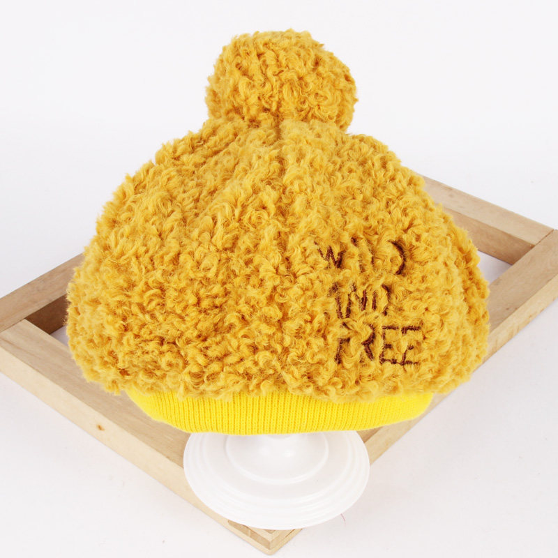 Children's hats autumn and winter New Girls Fashion tide hat female baby Foreign beret children warm fluffy hat