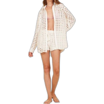 surf gypsy white box eyelet blouse - white (American outlet) straight hair
