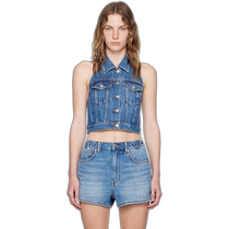 Hong Kong direct mail trendy luxury Alexander Wang Ms. Alexander Wang blue neck denim horse