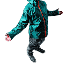 Japan Direct Mail Makku Adjustable Mack Lite AS7100-Blue Mens Raincoat Pants Jacket