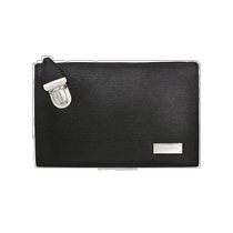 Hong Kong direct mail BALLY mens fashion trendy metal snap zipper solid color bark pattern clutch bag