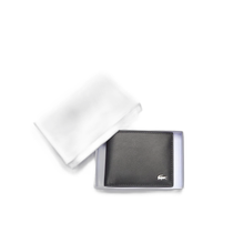 Japanese errand running LACOSTE French crocodile FG genuine leather multi-pocket bi-fold wallet black FREE NH1