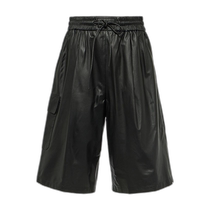 Hong Kong direct mail trendy luxury YVES SALOMON womens leather Bermuda shorts 001233