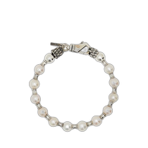 Hong Kong Direct Mail Luxury Emanuele Bicocchi Mens 925 Pearl Silver Bracelet PRDB4WH