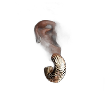 Hong Kong direct mail trendy luxury ASOS womens chubby design twisted texture tone earrings (gold)