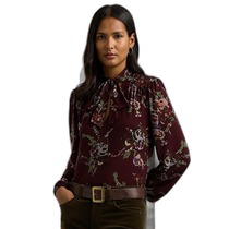 Direct mail from Japan (RALPH LAUREN) floral stretch jersey collared top (W