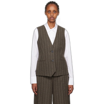 Hong Kong direct mail trendy luxury Remain womens brown pinstripe vest
