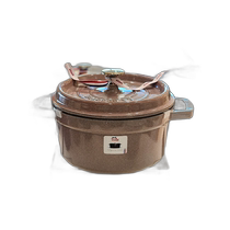Korean direct mail staub] Enamel cast iron pot round wok stew pot 20CM pattern ST1020117