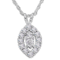 pompeii33 8 carat natural marquise halo diamond pendant 14k white gold necklace 1 2 inches