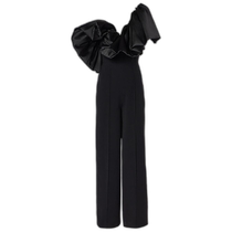 Hong Kong direct mail trendy luxury SOLACE LONDON womens Perla ruffled satin jumpsuit 004