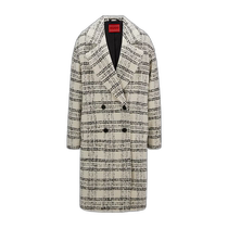Hong Kong direct mail trendy luxury BOSS womens double-breasted plaid coat 50476663