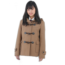 Japan direct mail student duffle coat girls lightweight light school uniform camel uniform duffle coat short
