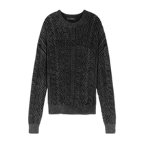 Hong Kong Direct Mail Trendy Luxury Versace Mens Pattern Cable Knit Sweater 10099321A0