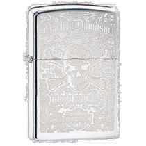 (Direct Mail from Japan) ZIPPO Lighter Silver Mirror Harley-Davidson Commemorative Skull Engraving 2