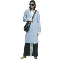 US direct mail ZARA JAPAN soft button coat 5070 660 mixed blue