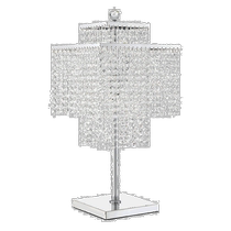 finesse decor table lamp square crystal double crown-silver (American Outlet) straight hair