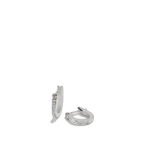 Direct mail from the United States Coach Pave Signature Huggy earrings F54497-SV BK silver pink